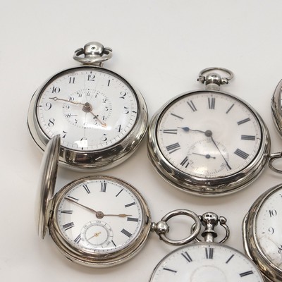 27104965a - Konvolut: 5 offene und eine Savonette Taschenuhr in Silber Gewicht ca. 796g, 3 x mit ...