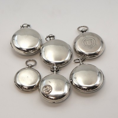 27104965c - Konvolut: 5 offene und eine Savonette Taschenuhr in Silber Gewicht ca. 796g, 3 x mit ...