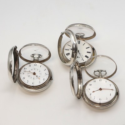 27104965e - Konvolut: 5 offene und eine Savonette Taschenuhr in Silber Gewicht ca. 796g, 3 x mit ...