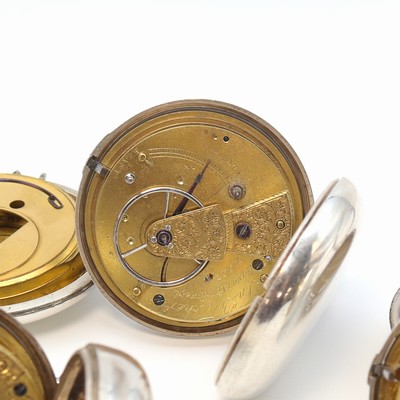27104965f - Konvolut: 5 offene und eine Savonette Taschenuhr in Silber Gewicht ca. 796g, 3 x mit ...