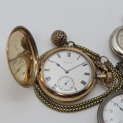 27104977a - Konvolut: 4 Amerikanische Taschenuhren, 2x Elgin, 1x Waltham, 1x Addison, USA um 1900, ...