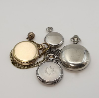 27104977e - Konvolut: 4 Amerikanische Taschenuhren, 2x Elgin, 1x Waltham, 1x Addison, USA um 1900, ...
