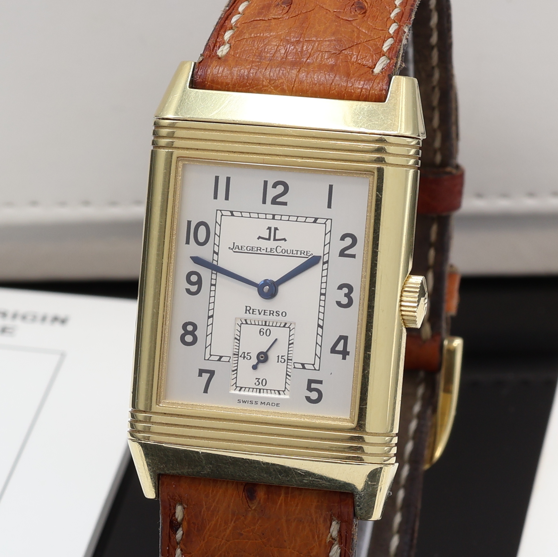 Detail a: Jaeger-LeCoultre Herrenarmbanduhr Reverso Grand Taille in GG 750/000 Referenz 270.1.62, Schweiz verk. lt. beil. Pap. 06/1992, Handaufzug, um 180 Grad ...