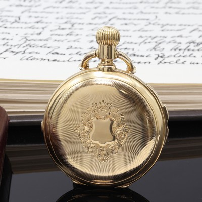 27105323c - HUGUENIN 170 Gramm schwere Herrensavonette in GG 750/000 mit Minuten-Repetition und ...