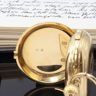 27105323e - HUGUENIN 170 Gramm schwere Herrensavonette in GG 750/000 mit Minuten-Repetition und ...