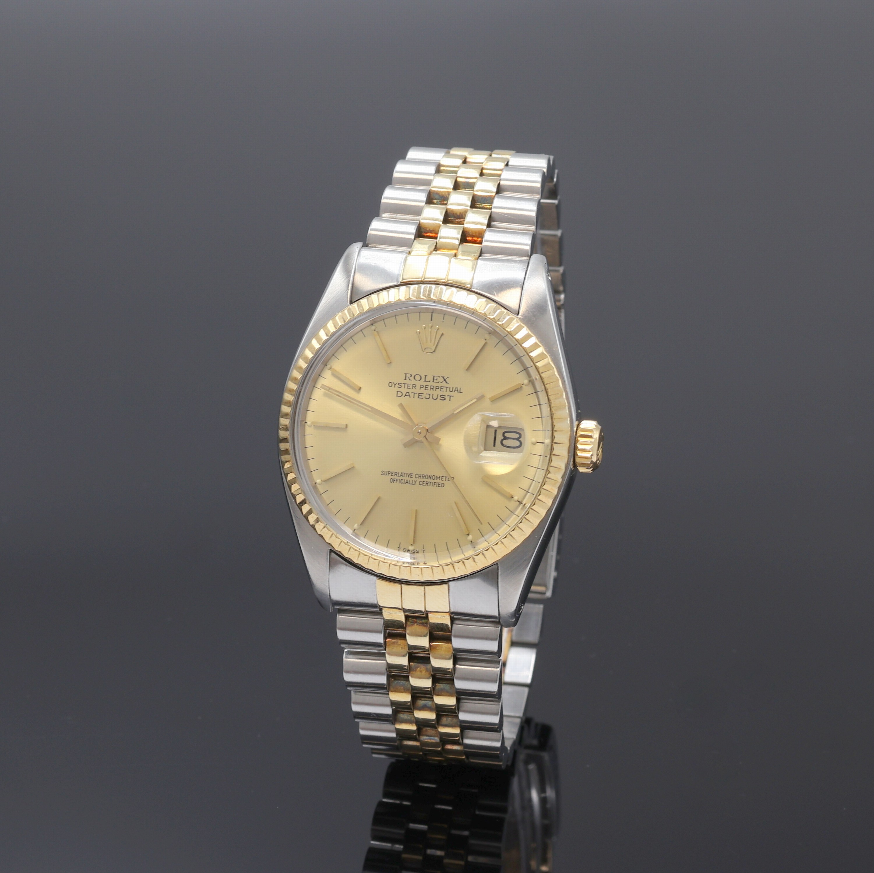Image 27106531 - ROLEX Oyster Perpetual Datejust Herrenarmbanduhr Referenz 16013, Schweiz um 1979, ...