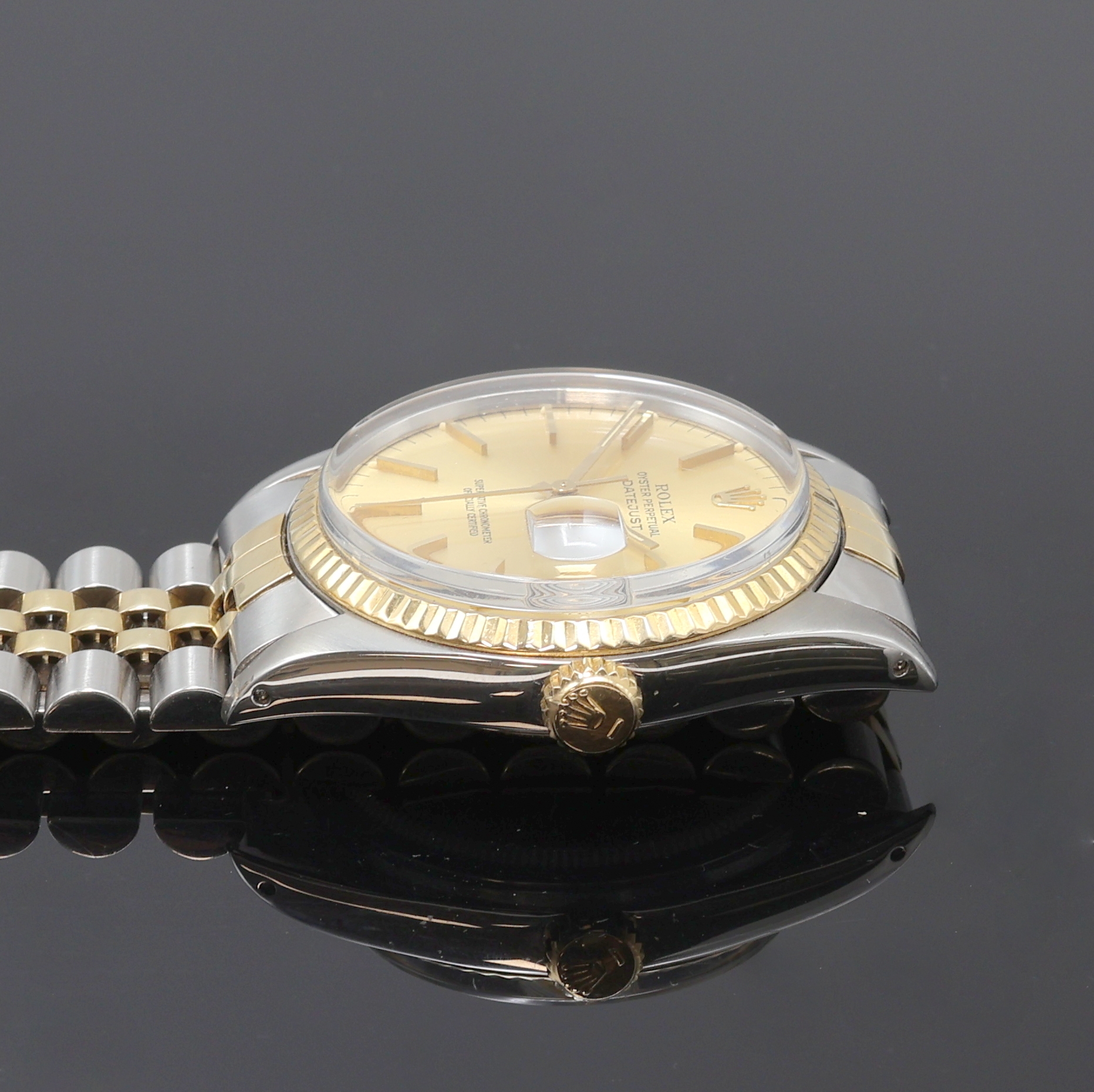 Detail d: ROLEX Oyster Perpetual Datejust Herrenarmbanduhr Referenz 16013, Schweiz um 1979, Automatik, Chronometer der Superlative in Stahl/Gold inkl. ...