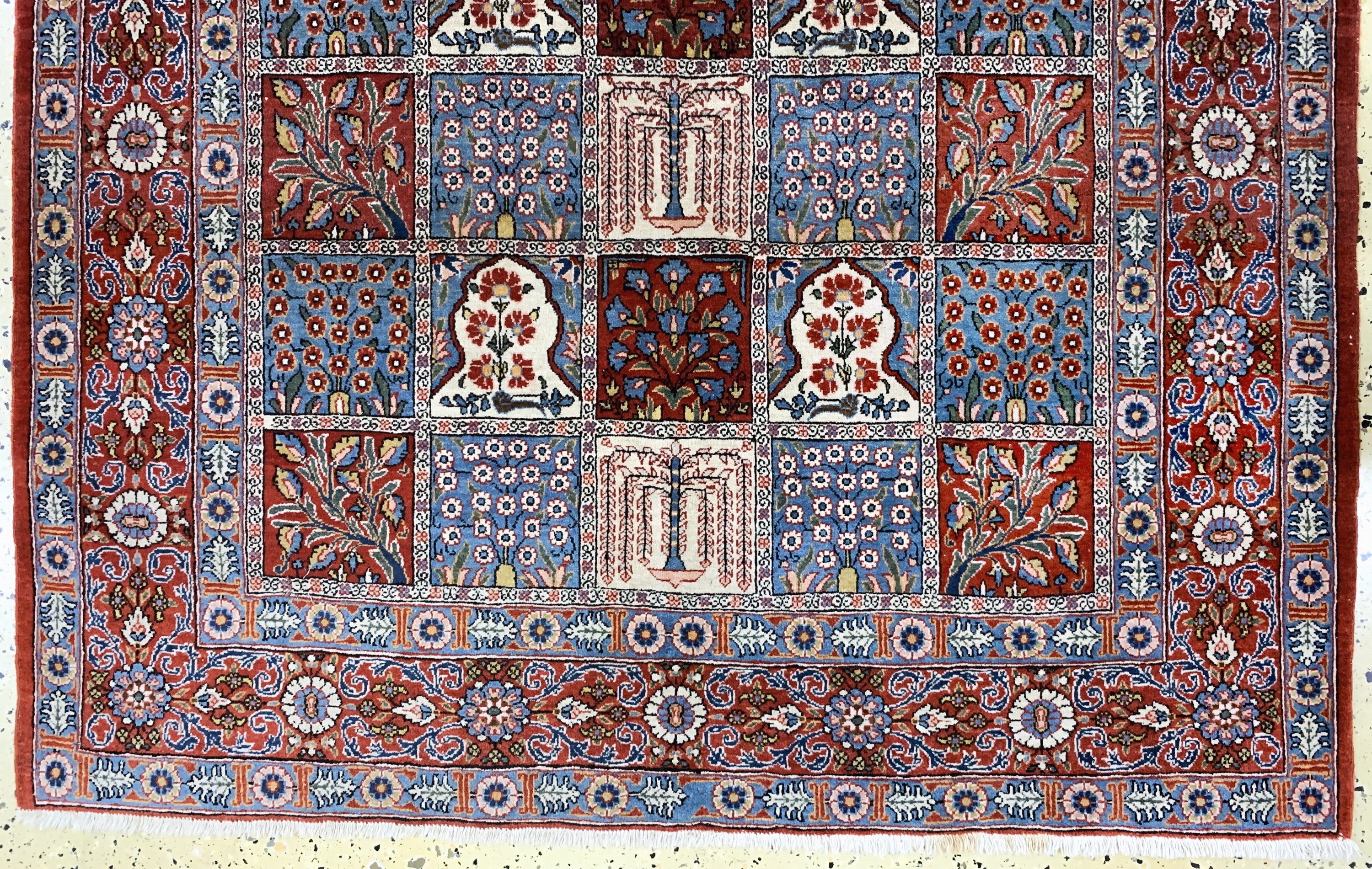 Detail c: Ghom Kork, Persien, Mitte 20.Jhd, Korkwolleauf Baumwolle, ca. 200 x 140 cm, EHZ: 2