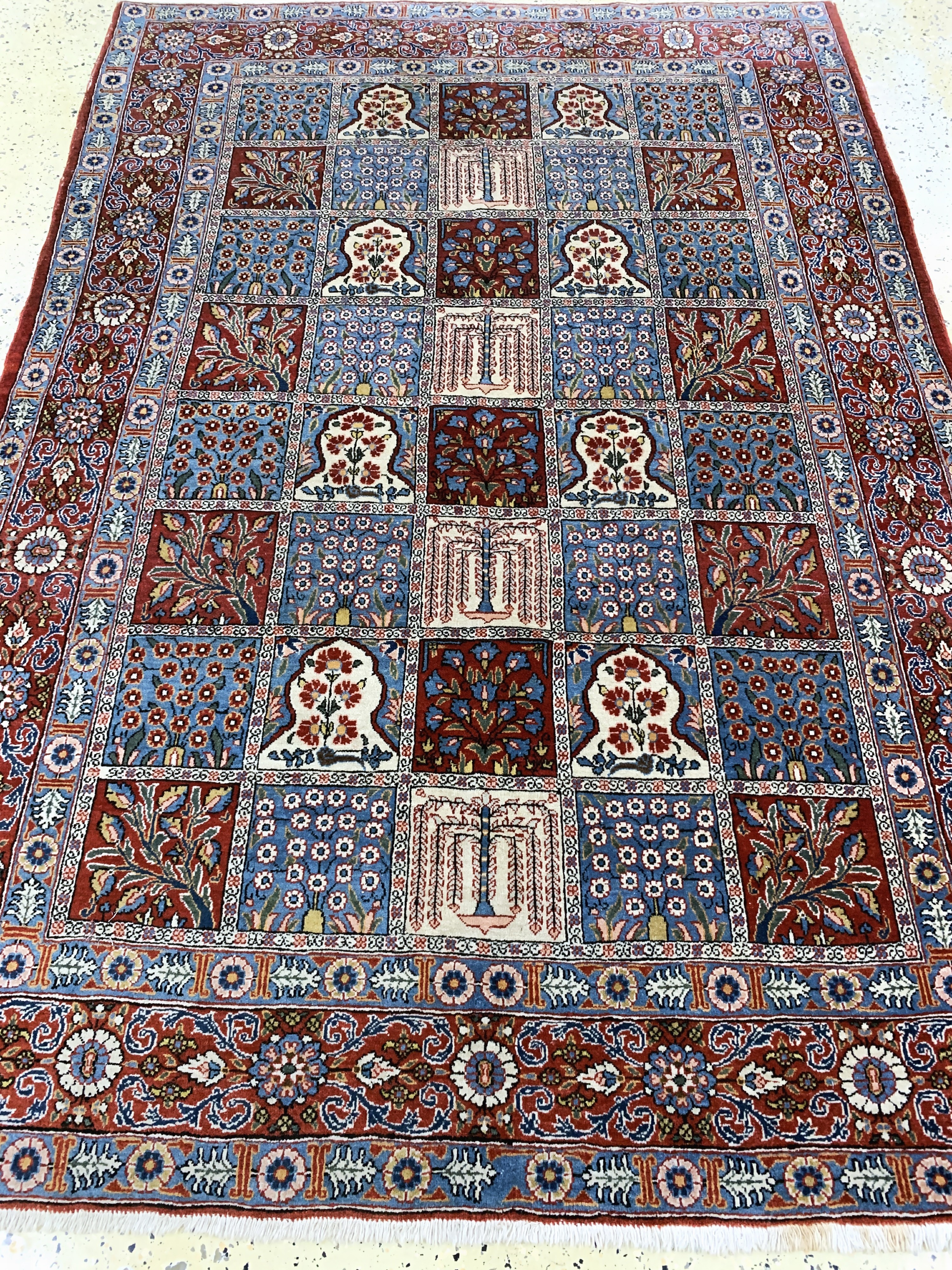 Detail d: Ghom Kork, Persien, Mitte 20.Jhd, Korkwolleauf Baumwolle, ca. 200 x 140 cm, EHZ: 2