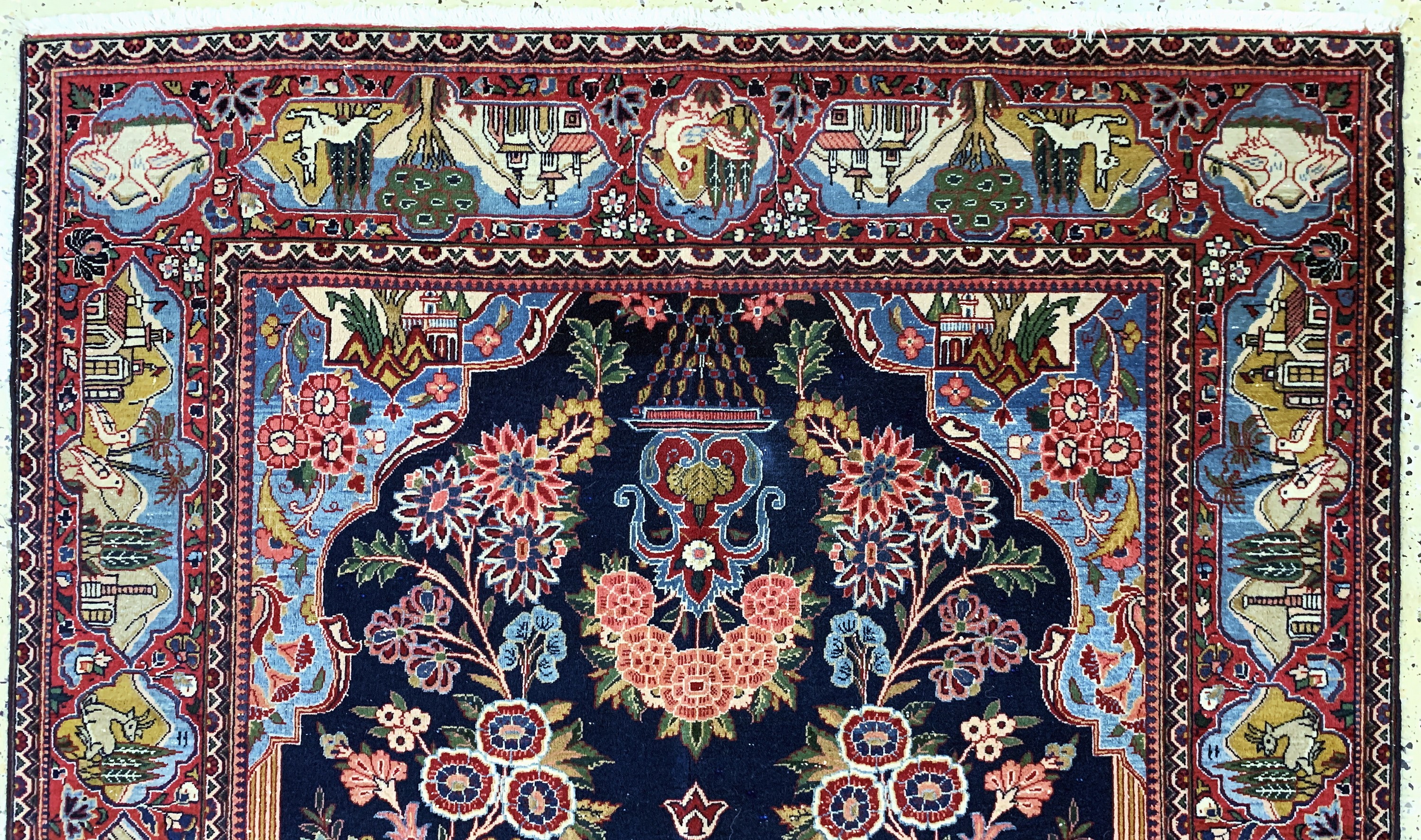 Detail d: Keschan Kork, Persien, Anfang 20.Jhd, Korkwolle auf Baumwolle, ca. 192 x 125 cm, EHZ: 3
