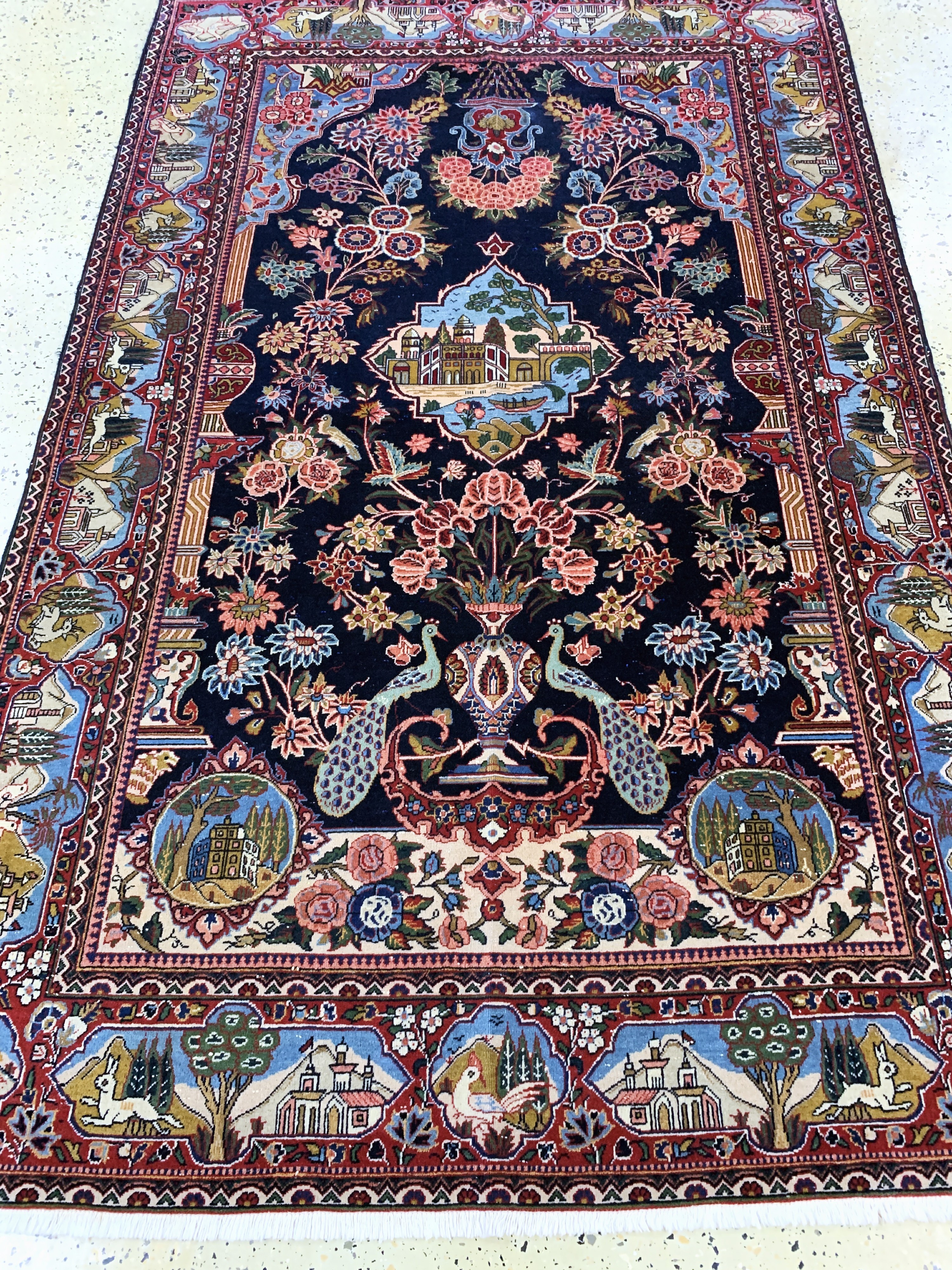Detail e: Keschan Kork, Persien, Anfang 20.Jhd, Korkwolle auf Baumwolle, ca. 192 x 125 cm, EHZ: 3