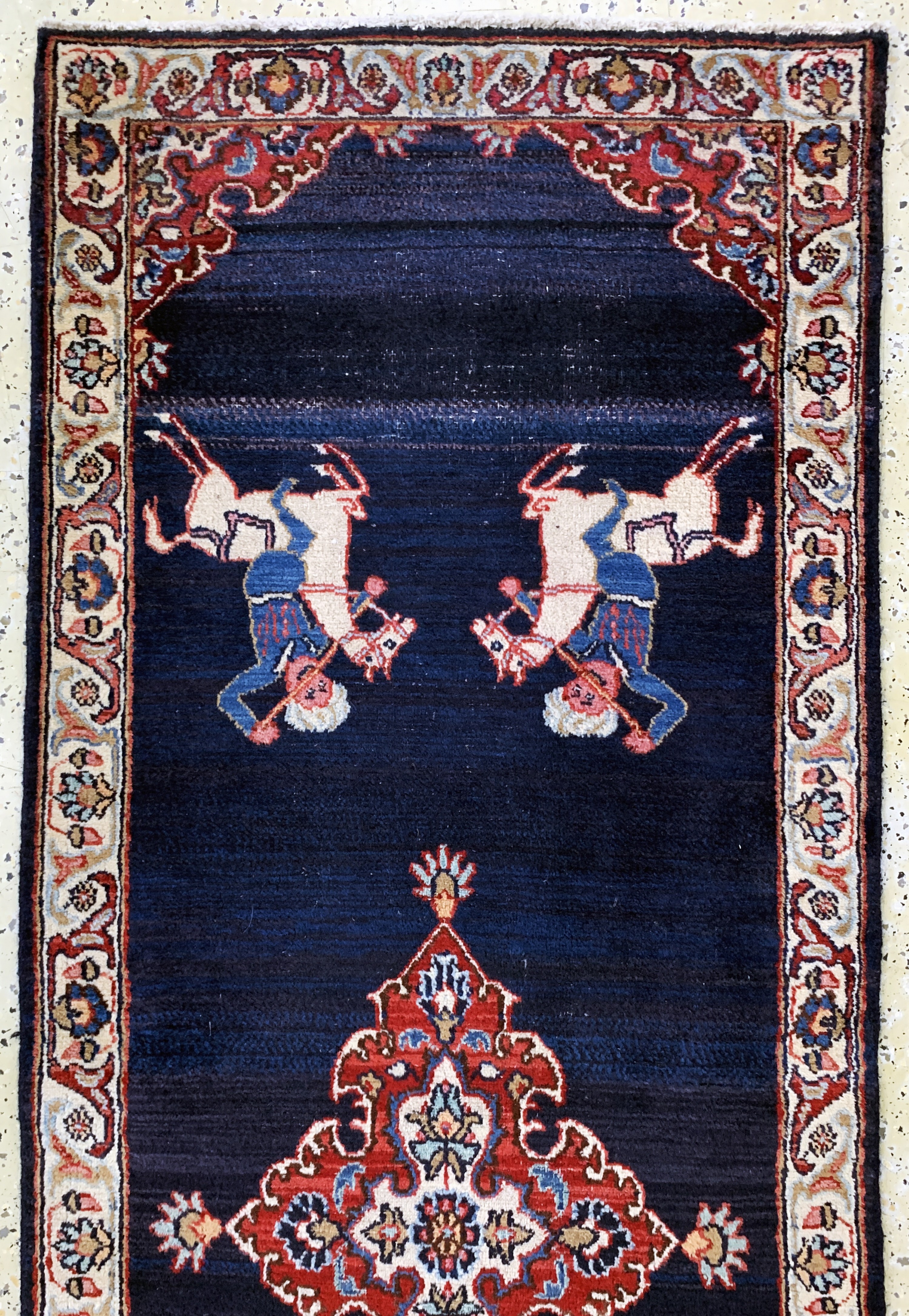 Detail a: Mesched Persien, Mitte 20.Jhd, Wolle auf Baumwolle, ca. 395 x 78 cm, EHZ: 3