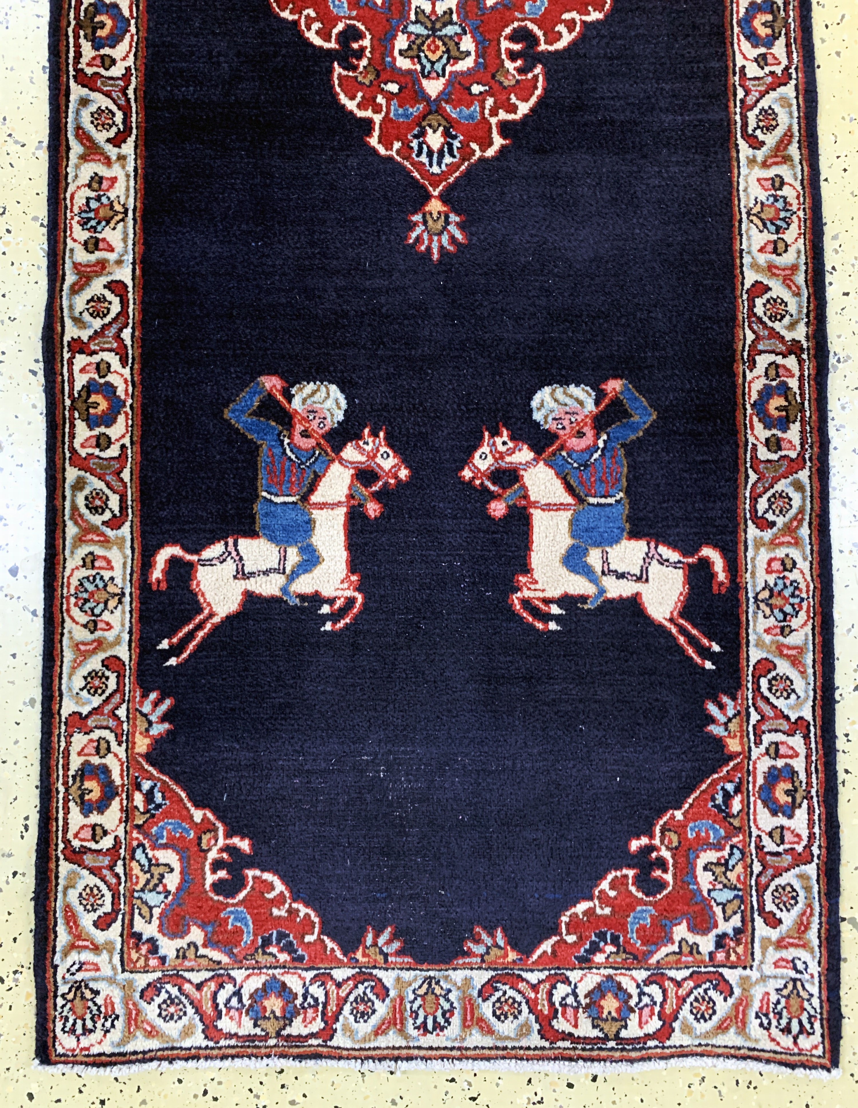 Detail d: Mesched Persien, Mitte 20.Jhd, Wolle auf Baumwolle, ca. 395 x 78 cm, EHZ: 3