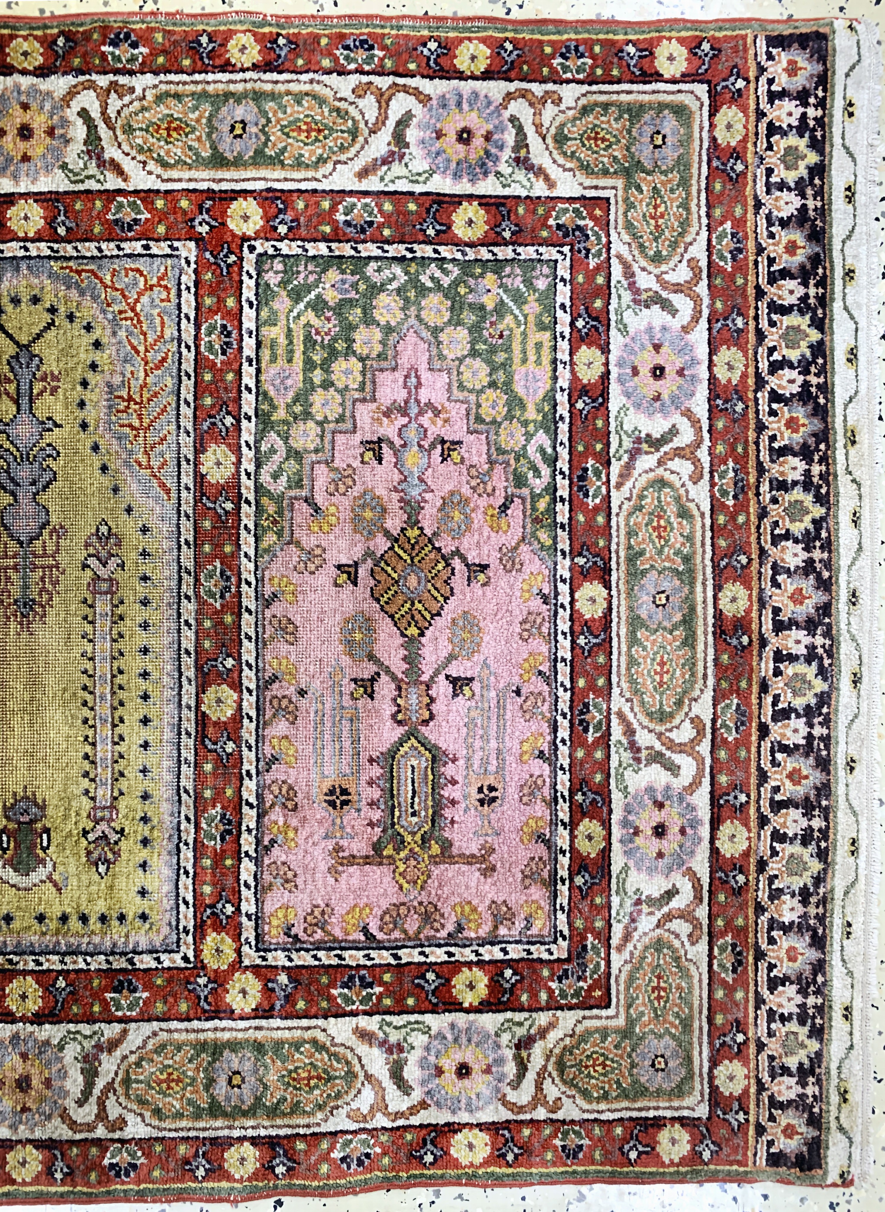 Detail a: Kayseri Flosch"Saf", Türkei, Anfang 20.Jhd,merzerisierte Baumwolle, ca. 130 x 88 cm, EHZ:2-3