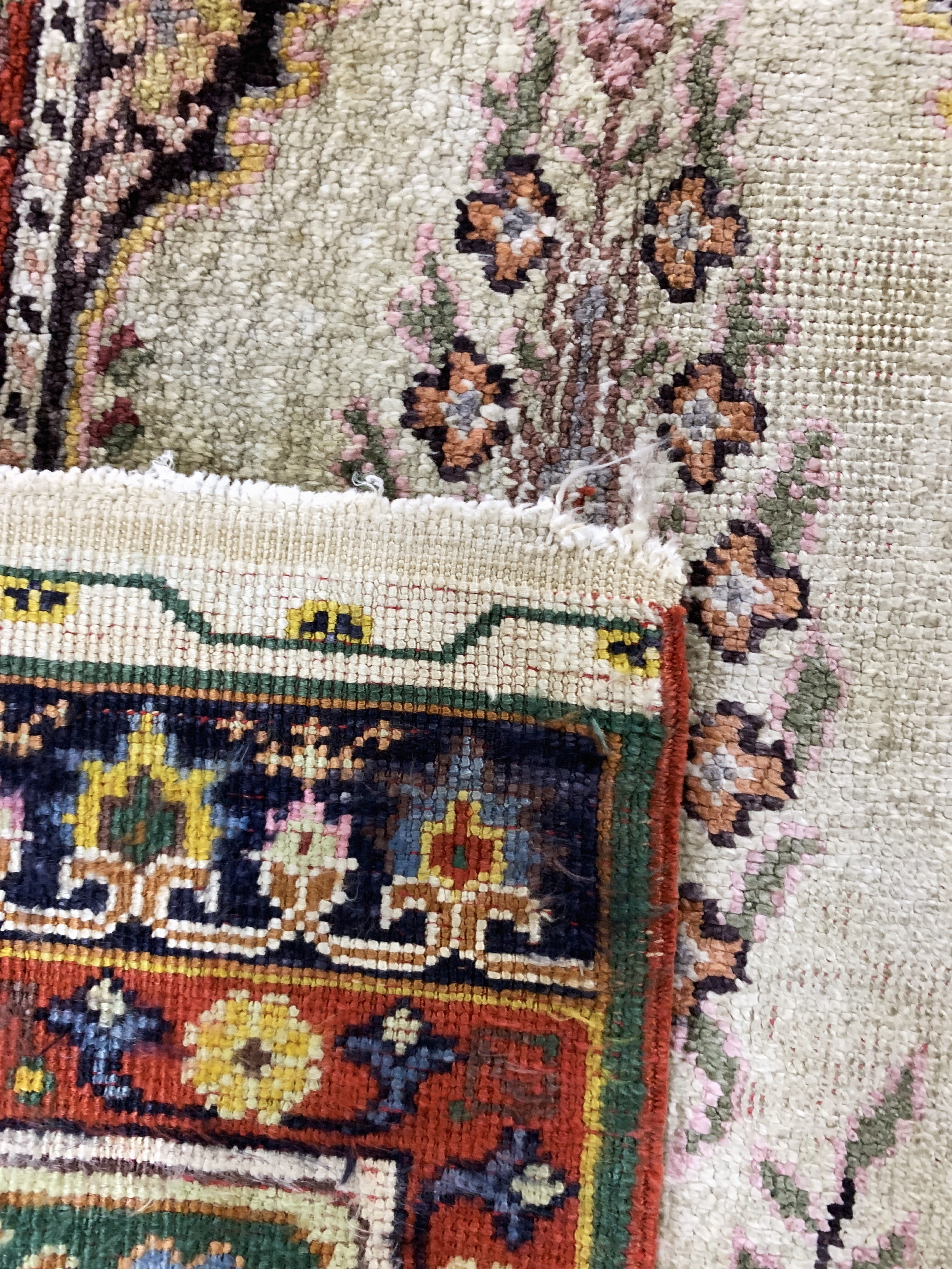 Detail d: Kayseri Flosch"Saf", Türkei, Anfang 20.Jhd,merzerisierte Baumwolle, ca. 130 x 88 cm, EHZ:2-3