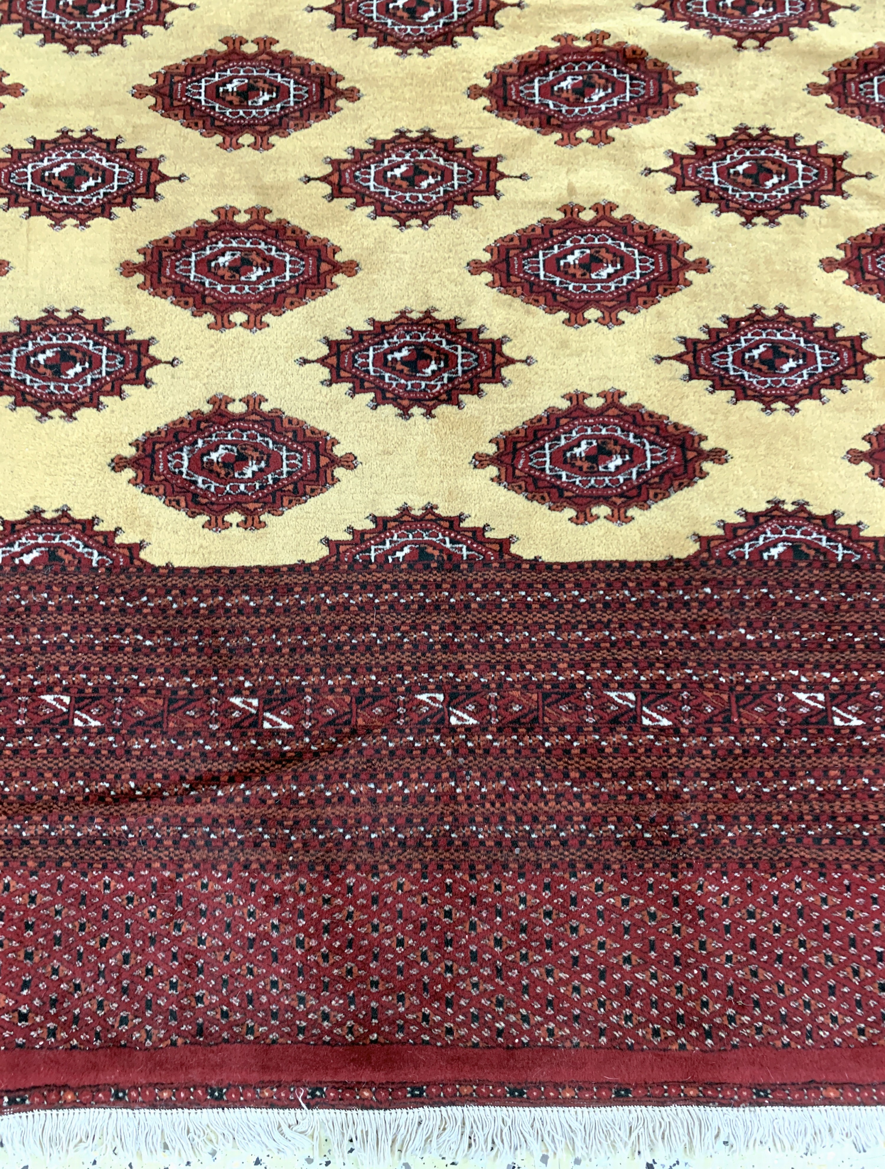 Detail g: Buchara fein, Pakistan, Ende 20.Jhd, Wolle auf Baumwolle, ca. 350 x 255 cm, EHZ: 2