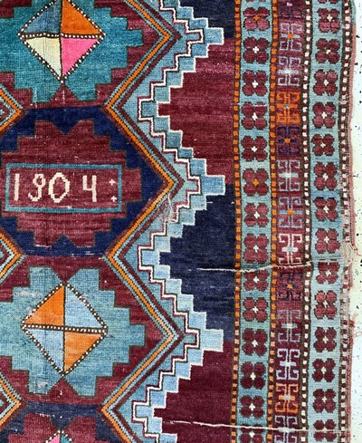27106530c - Karabagh Kazak antik, Kaukasus, datiert 1904, Wolle auf Wolle, ca. 240 x 148 cm, EHZ: 4 ...