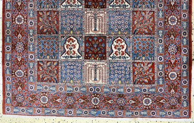 27106533c - Ghom Kork, Persien, Mitte 20.Jhd, Korkwolleauf Baumwolle, ca. 200 x 140 cm, EHZ: 2 ...