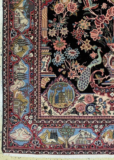27106534b - Keschan Kork, Persien, Anfang 20.Jhd, Korkwolle auf Baumwolle, ca. 192 x 125 cm, EHZ: 3 ...