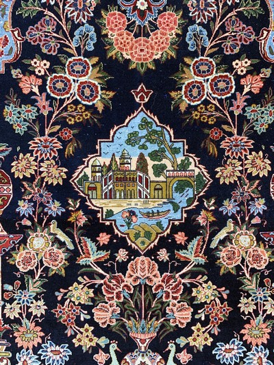 27106534c - Keschan Kork, Persien, Anfang 20.Jhd, Korkwolle auf Baumwolle, ca. 192 x 125 cm, EHZ: 3 ...
