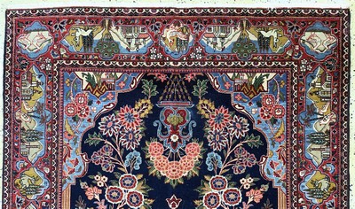 27106534d - Keschan Kork, Persien, Anfang 20.Jhd, Korkwolle auf Baumwolle, ca. 192 x 125 cm, EHZ: 3 ...