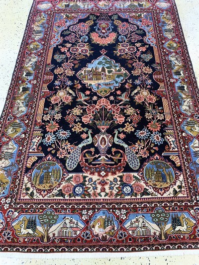 27106534e - Keschan Kork, Persien, Anfang 20.Jhd, Korkwolle auf Baumwolle, ca. 192 x 125 cm, EHZ: 3 ...