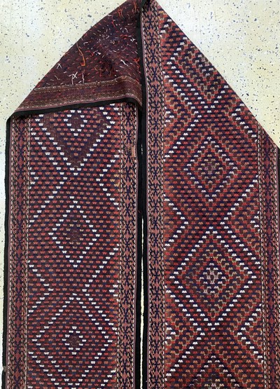 27106537a - Yomud Zeltband antik, Turkmenistan, um 1900, Wolle auf Wolle, ca. 1410 x 63 cm, EHZ: 2 ...