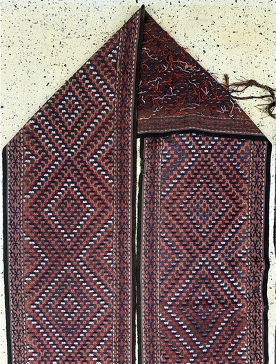 27106537d - Yomud Zeltband antik, Turkmenistan, um 1900, Wolle auf Wolle, ca. 1410 x 63 cm, EHZ: 2 ...
