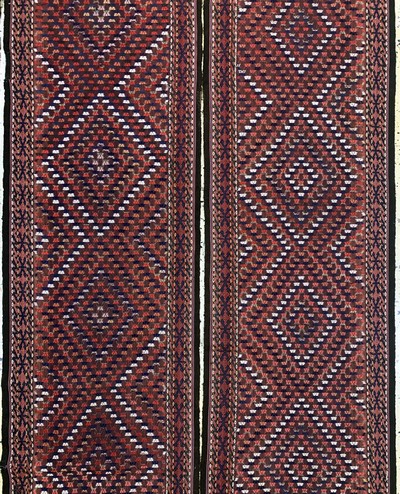27106537e - Yomud Zeltband antik, Turkmenistan, um 1900, Wolle auf Wolle, ca. 1410 x 63 cm, EHZ: 2 ...