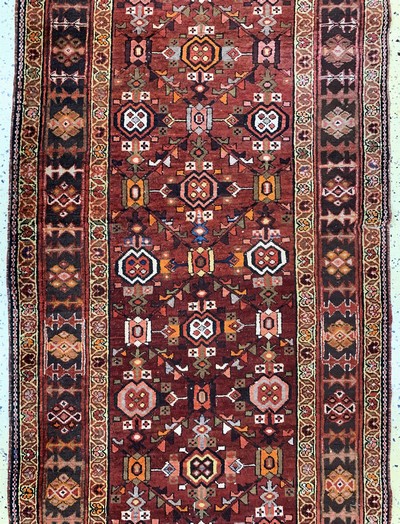 27106540d - Meschgin alt, Persien, Anfang 20.Jhd, Wolleauf Baumwolle, ca. 467 x 100 cm, EHZ: 3 ...