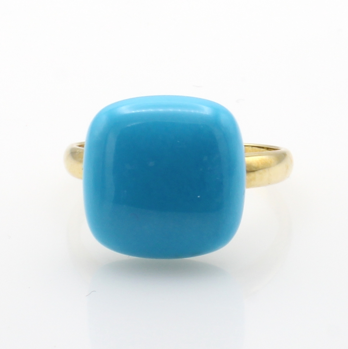 Image 27106705 - Ring mit Türkis, GG 585/000, Türkiscabochon , Maße ca. 14x14 mm, RW ca. 60 ...