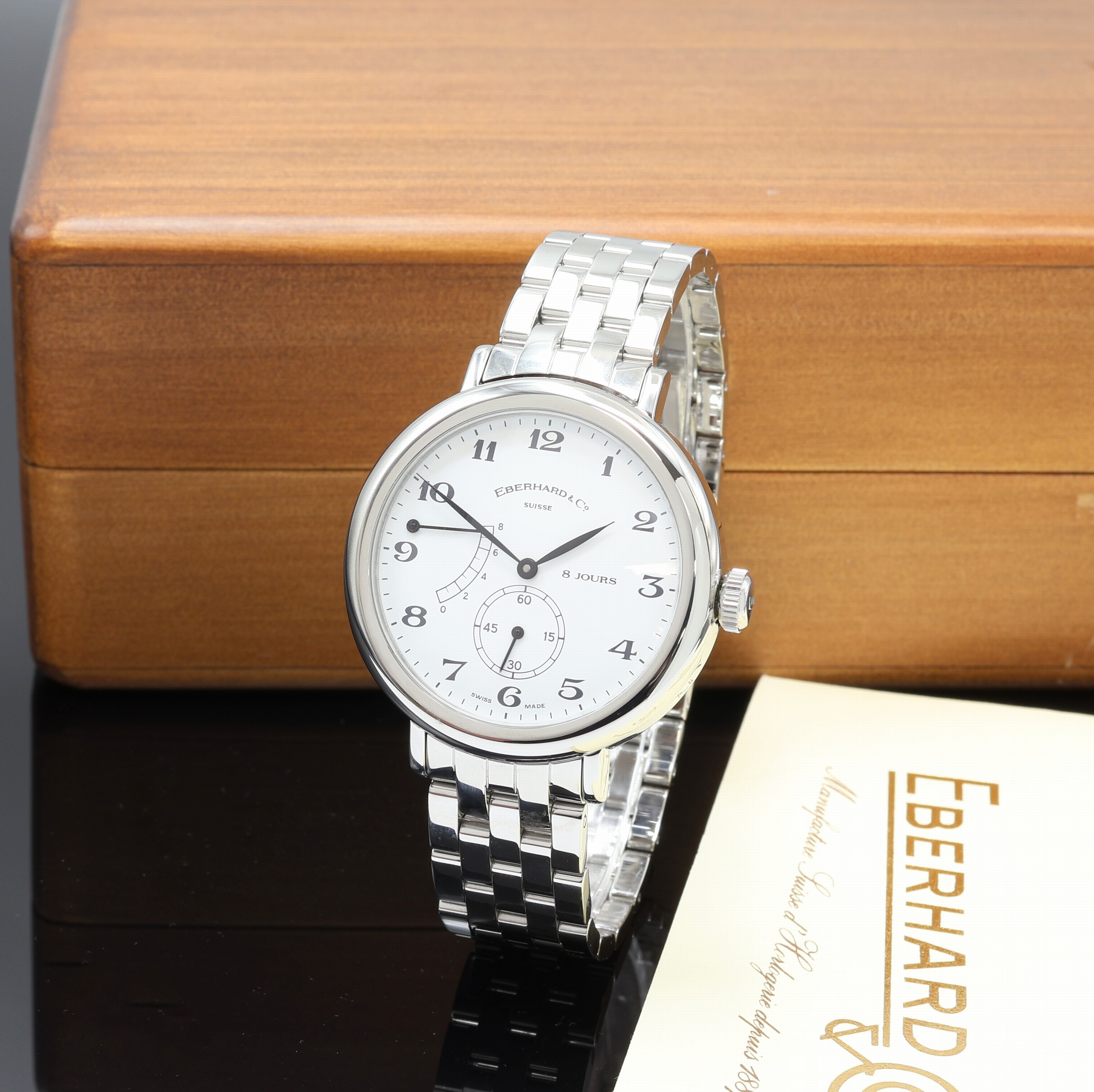 Image 27107192 - EBERHARD & Co 8 Jours Armbanduhr Referenz 21017, Handaufzug, Edelstahlgeh. inkl. orig. ...