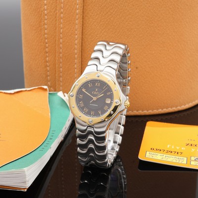 Image EBEL Sportwave ladies wristwatch reference 6172621, self winding, stainless steel/gold ...