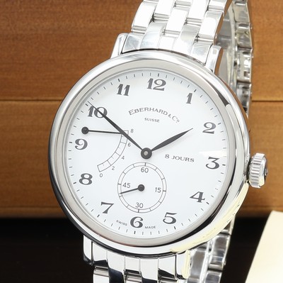 27107192a - EBERHARD & Co 8 Jours Armbanduhr Referenz 21017, Handaufzug, Edelstahlgeh. inkl. orig. ...