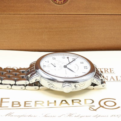 27107192c - EBERHARD & Co 8 Jours Armbanduhr Referenz 21017, Handaufzug, Edelstahlgeh. inkl. orig. ...