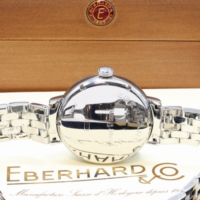 27107192d - EBERHARD & Co 8 Jours Armbanduhr Referenz 21017, Handaufzug, Edelstahlgeh. inkl. orig. ...