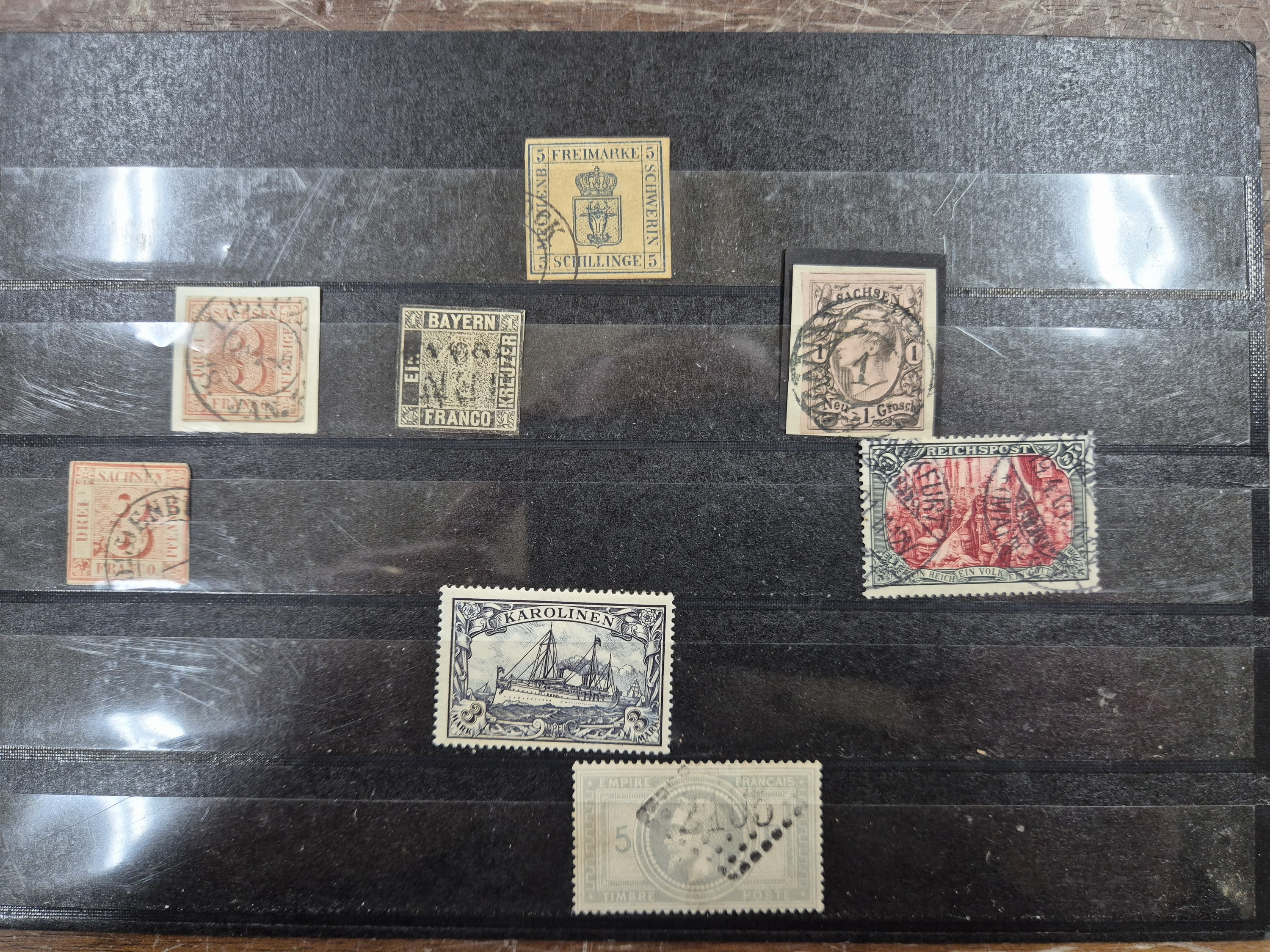 Detail a: Interessante Sammlung Briefmarken und Briefe, alle Welt, überwiegend Altdeutschland, Deutsches Reich und Drittes Reich, gestempelt, Saargebiet und ...