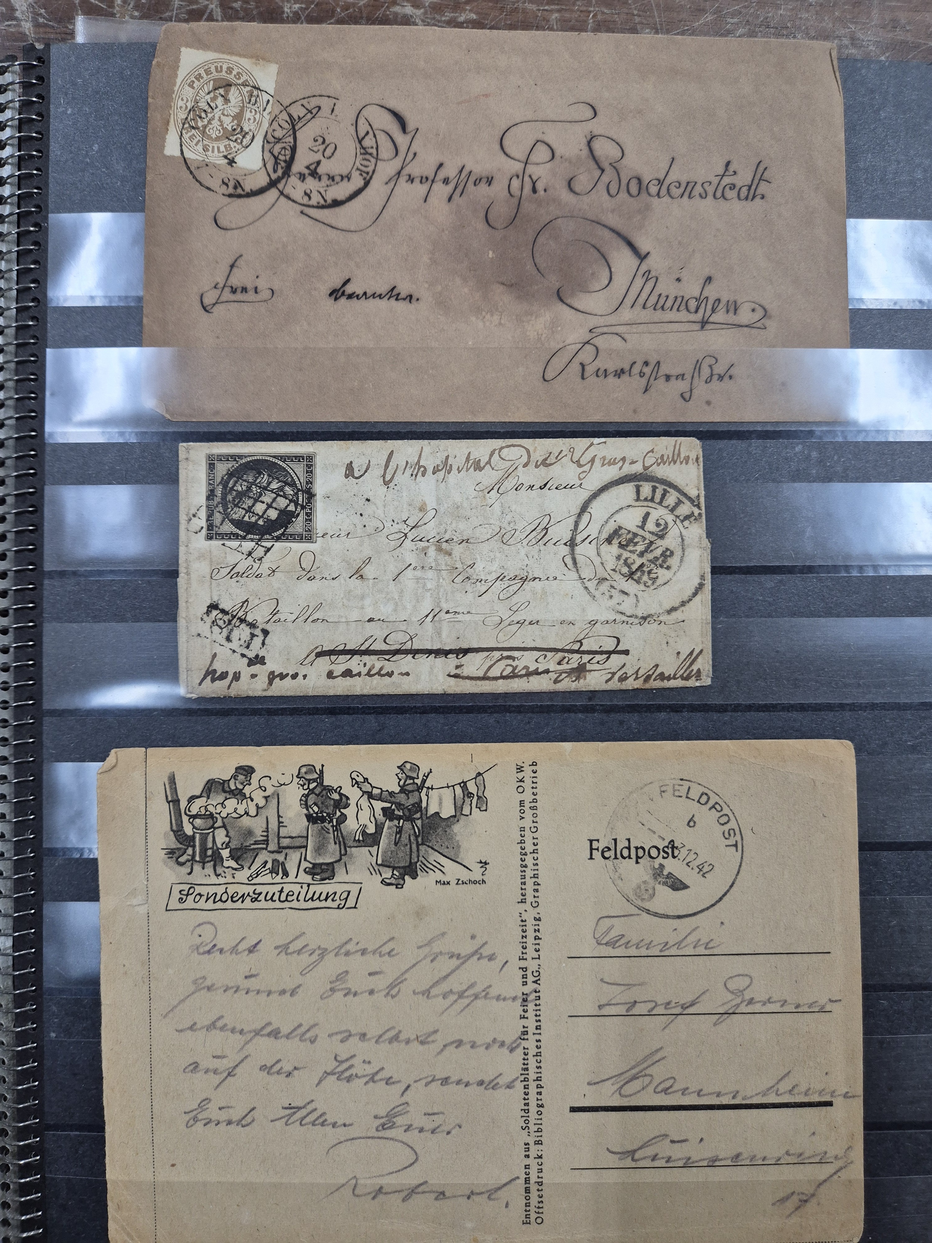 Detail f: Interessante Sammlung Briefmarken und Briefe, alle Welt, überwiegend Altdeutschland, Deutsches Reich und Drittes Reich, gestempelt, Saargebiet und ...