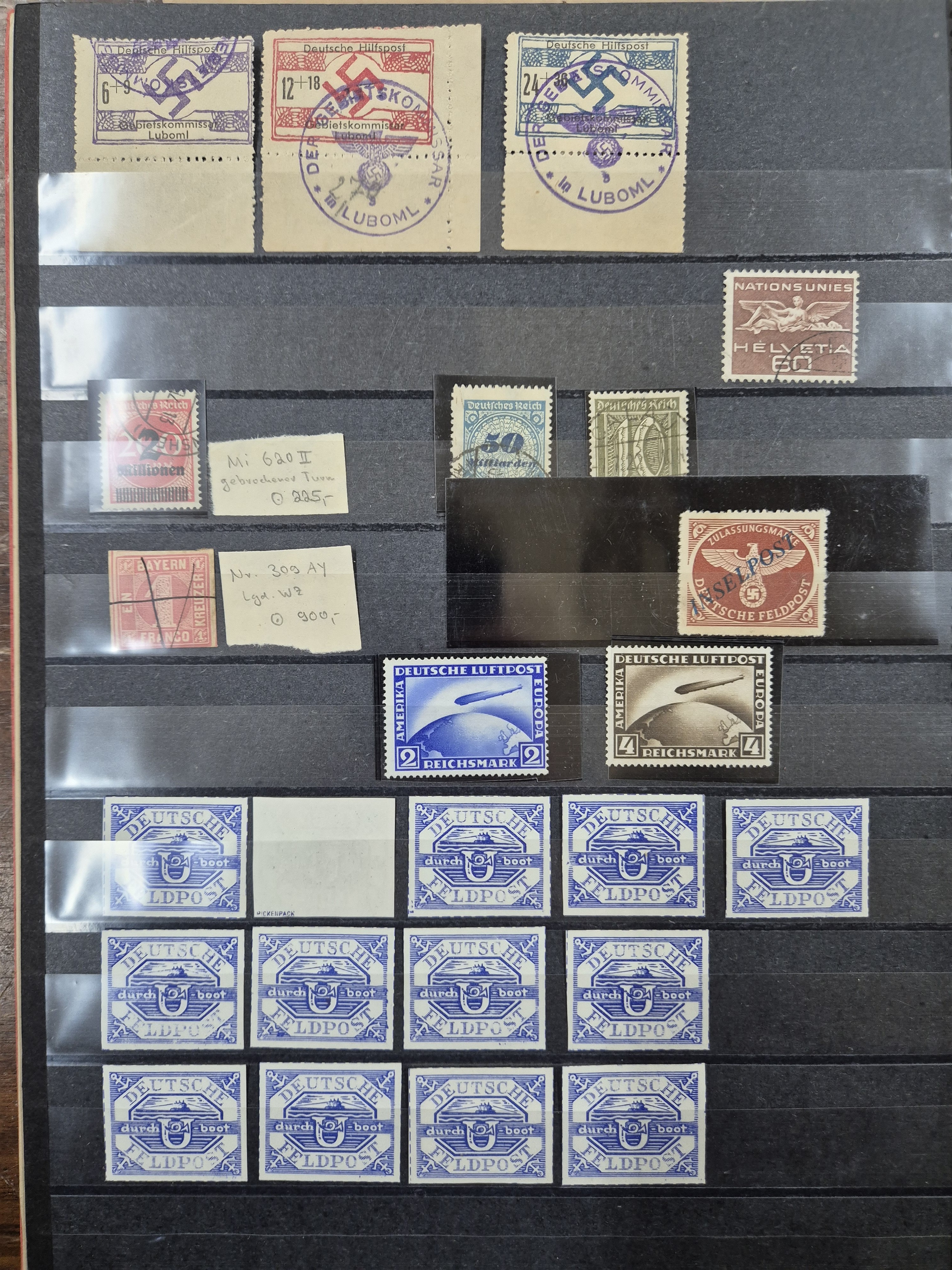 Detail g: Interessante Sammlung Briefmarken und Briefe, alle Welt, überwiegend Altdeutschland, Deutsches Reich und Drittes Reich, gestempelt, Saargebiet und ...