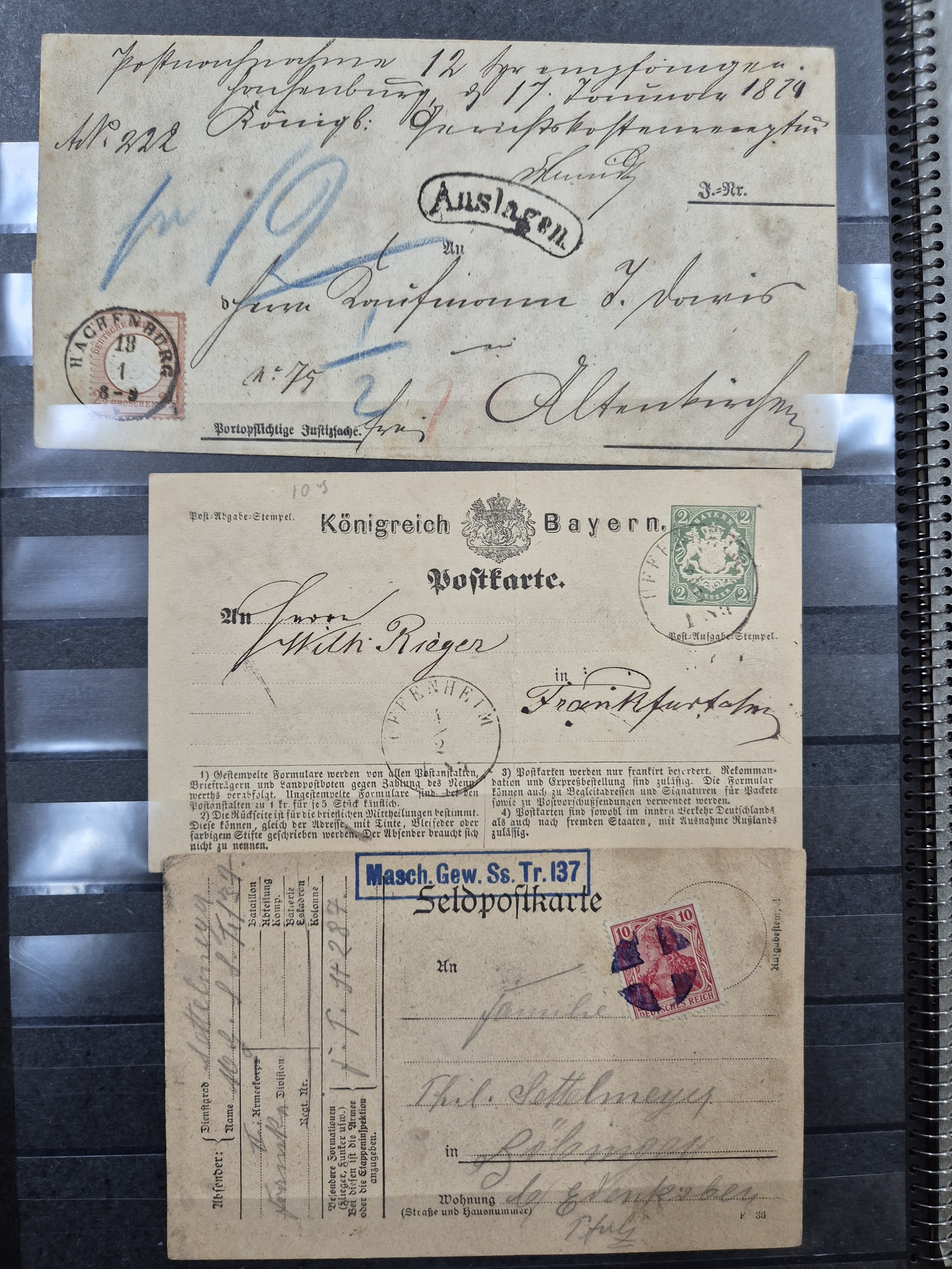 Detail h: Interessante Sammlung Briefmarken und Briefe, alle Welt, überwiegend Altdeutschland, Deutsches Reich und Drittes Reich, gestempelt, Saargebiet und ...