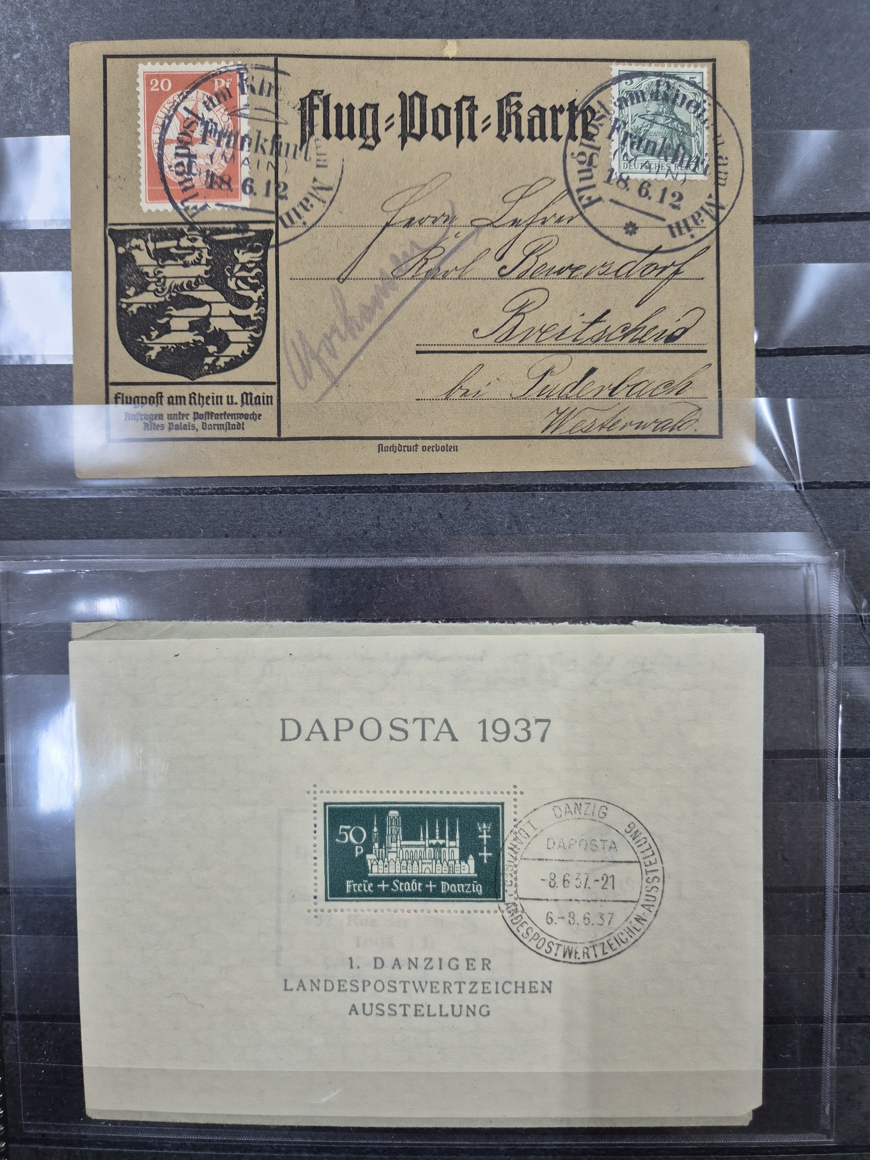Detail i: Interessante Sammlung Briefmarken und Briefe, alle Welt, überwiegend Altdeutschland, Deutsches Reich und Drittes Reich, gestempelt, Saargebiet und ...