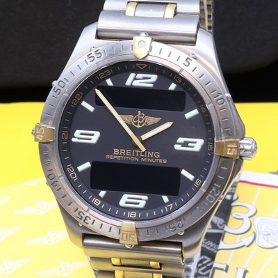 27107703a - BREITLING Herrenarmbanduhr Aerospace Referenz F65362, Chronometer in Titan/Gold ...