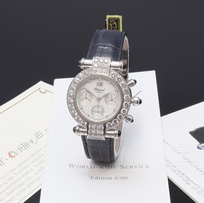 Image CHOPARD Imperiale 18k white gold and diamonds and sapphires set chronograph reference ...