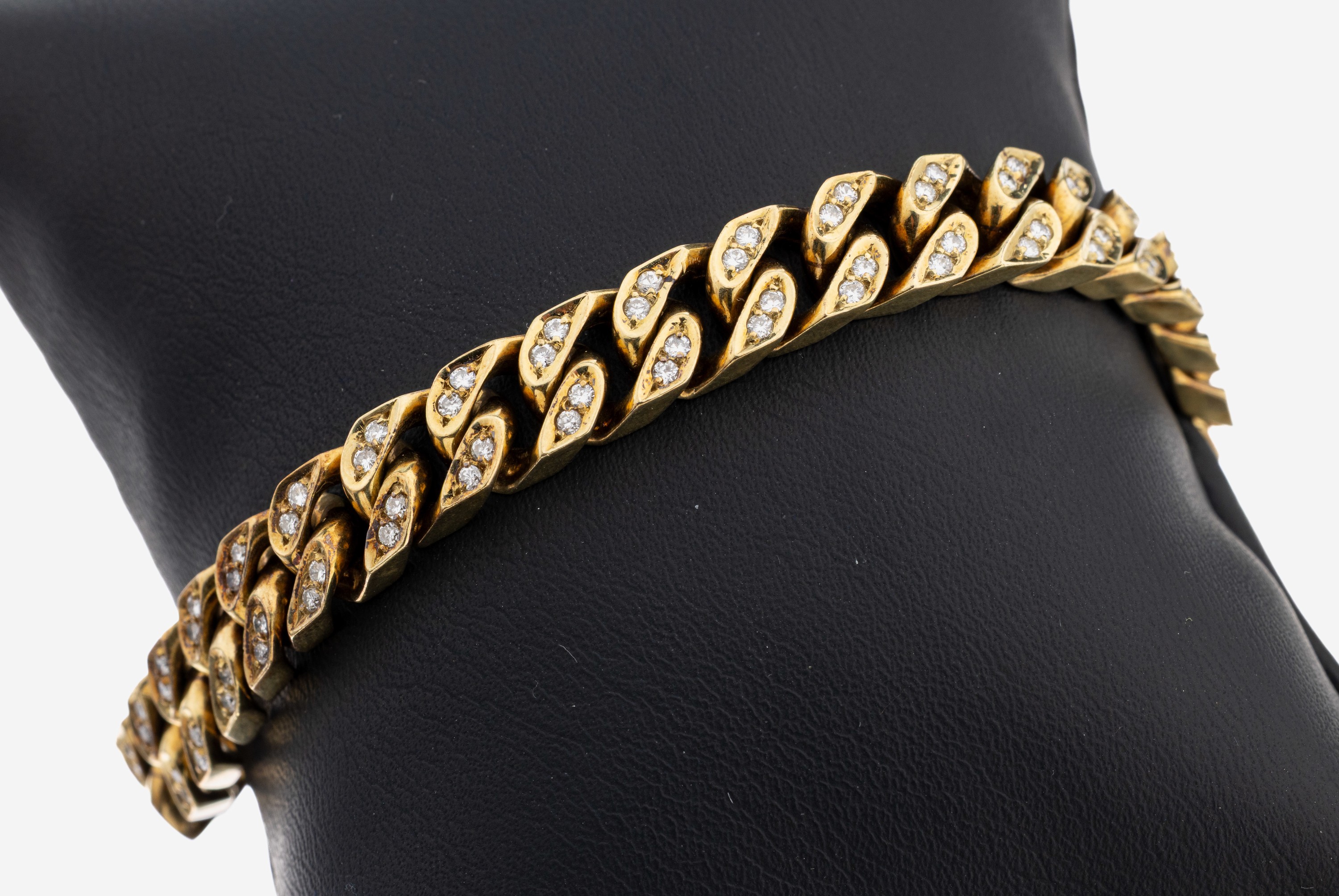 Image 27107873 - 14 kt Gold Brillant-Armband, GG 585/000, schwere Verarbeitung, 124 Brillanten zus. ca. ...