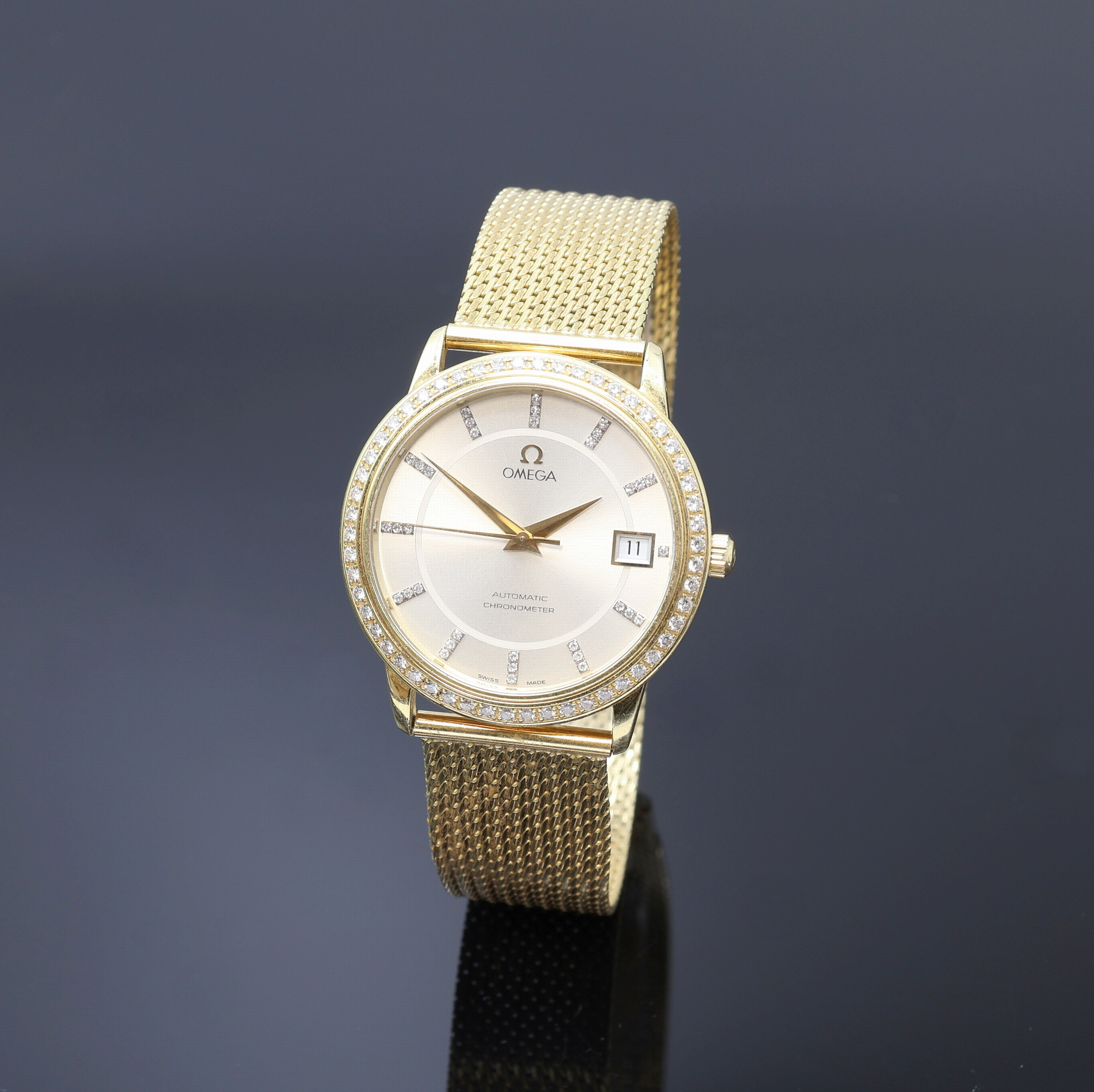 Image 27107874 - OMEGA Chronometer Armbanduhr mit Diamanten in GG 750/000 Referenz 268.1050/468.1050, ...