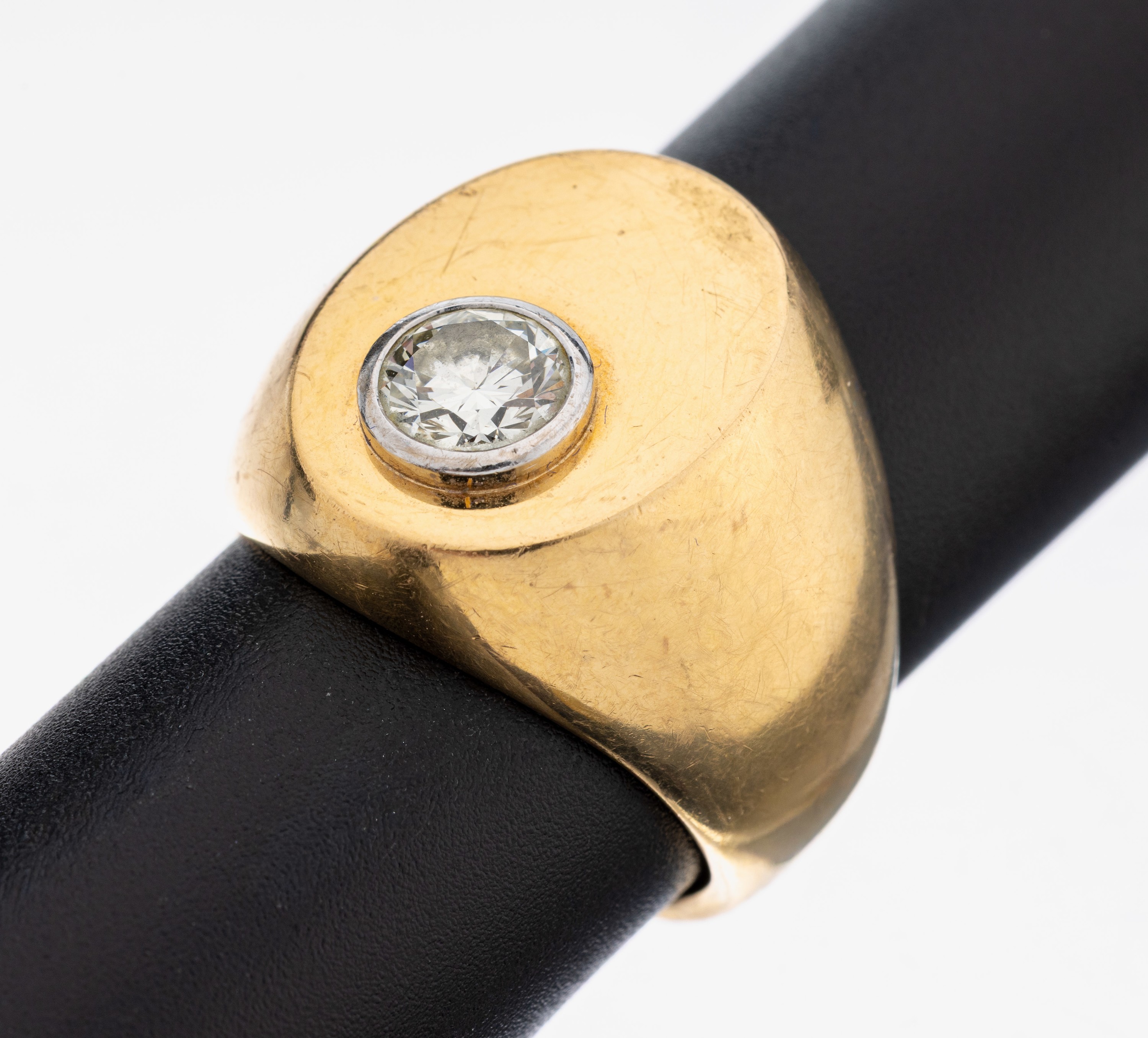 Image 27107877 - 18 kt Gold Brillant-Ring, GG/WG 750/000, schwere Verarbeitung, ovaler Ringkopf, in WG ...