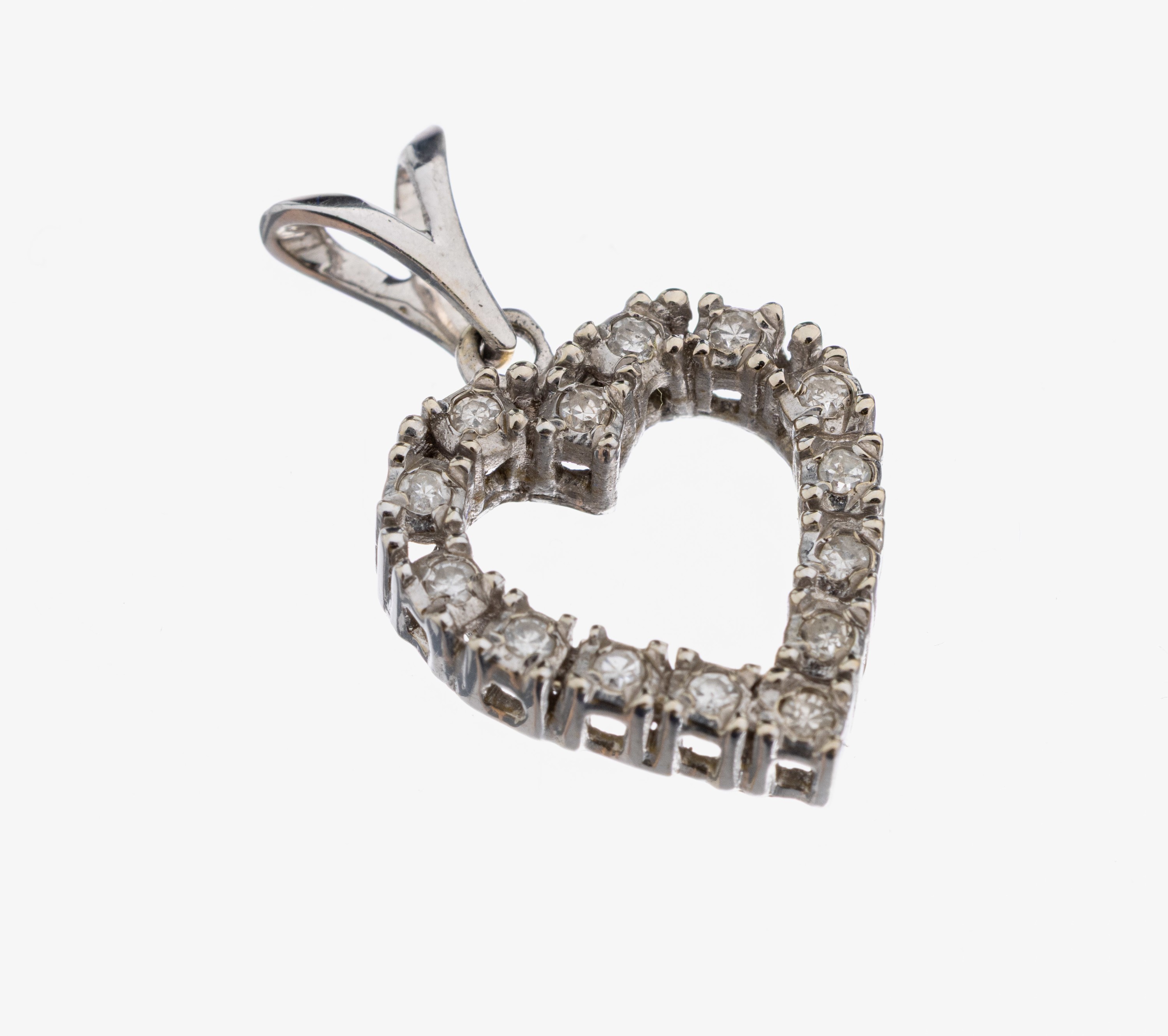 Image 27107883 - 14 kt Gold Diamant-Anhänger, WG 585/000, 148/8 Diamanten zus. ca. 0.14 ct Weiß/p1, ...
