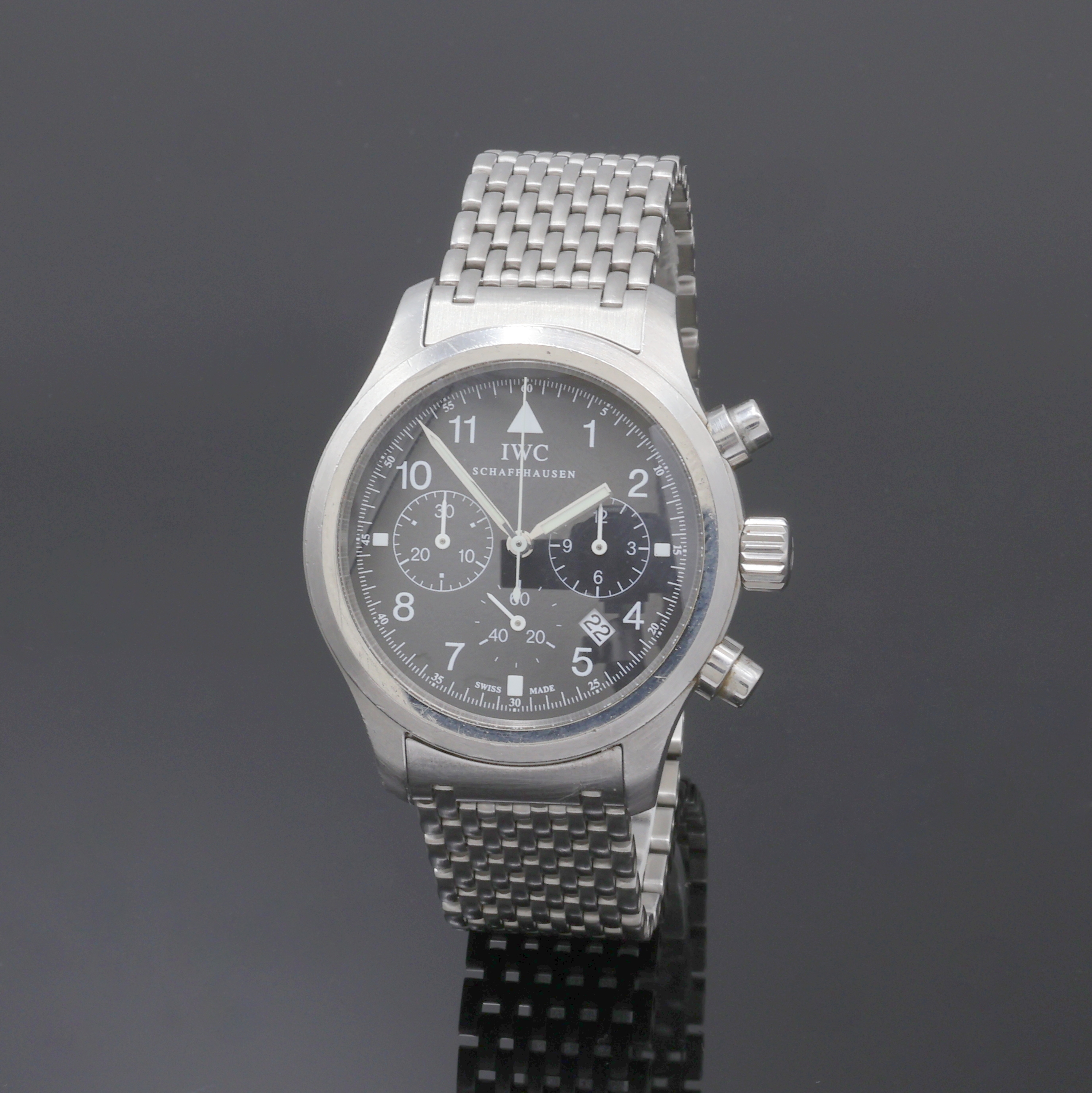 Image 27108001 - IWC Herrenarmbanduhr ´Der Fliegerchronograph´ Referenz 3741, Edelstahlgeh. inkl. orig. ...