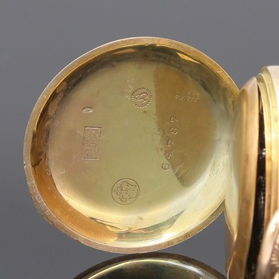 27108151e - Damensavonette in RG 585/000, Schweiz um 1910, Geh. dell., Sprungdeckel m. Monogramm, ...