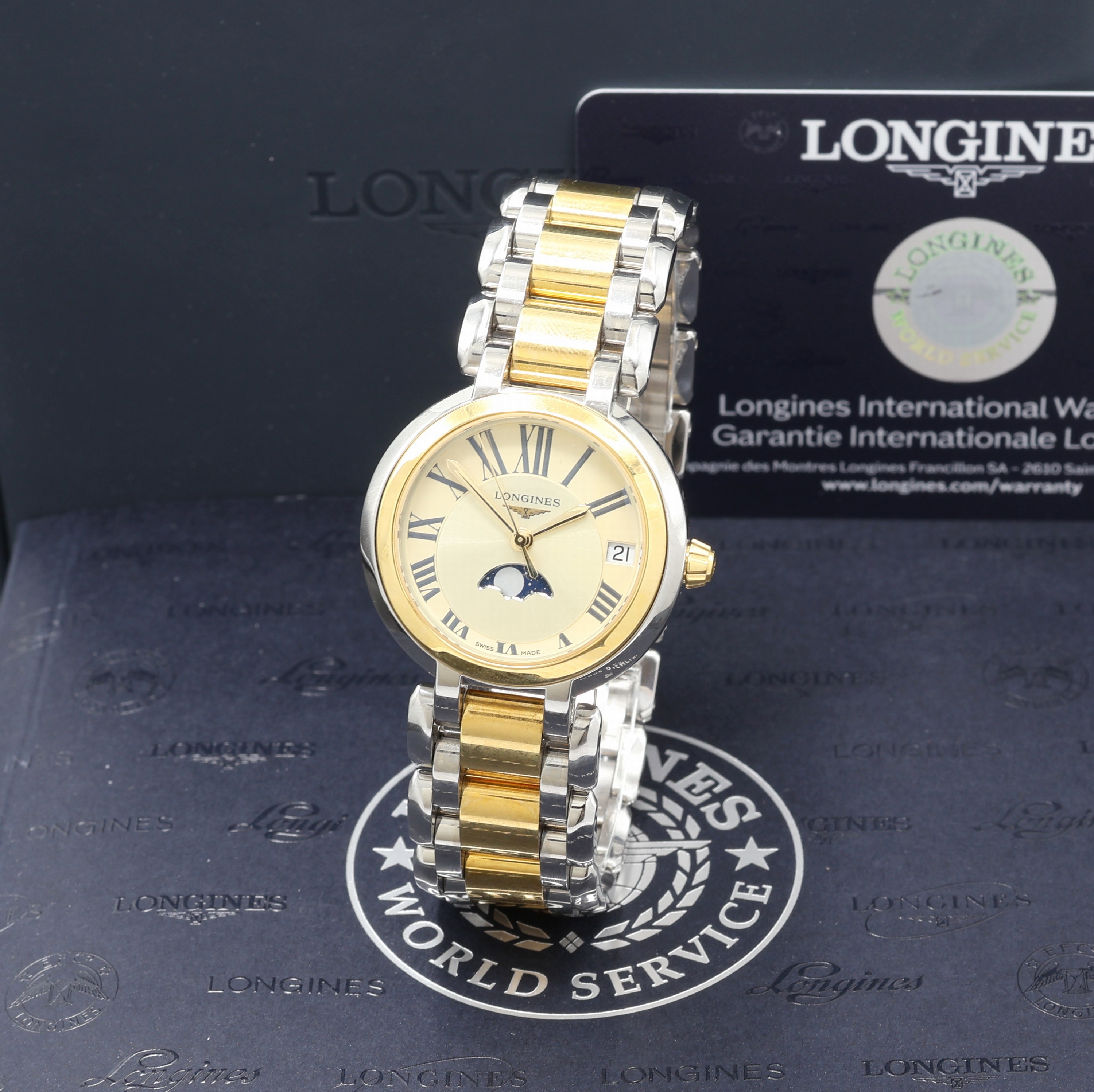 Image 27108276 - LONGINES PrimaLuna Damenarmbanduhr mit Mondphase Referenz L8.115.5, quarz, Edelstahl m. ...